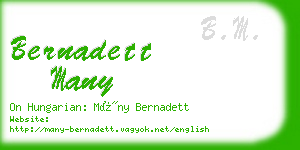 bernadett many business card